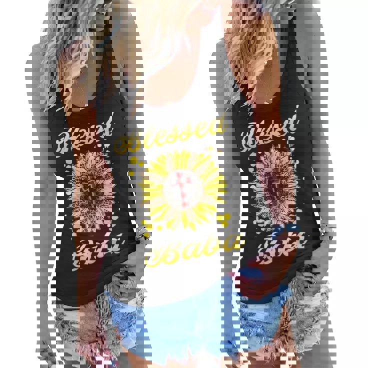 Blessed Baba Cross Sunflower Mother Day Women Flowy Tank