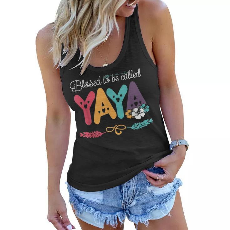 Blessed To Be Called Yaya Flower Mother Day Women Flowy Tank