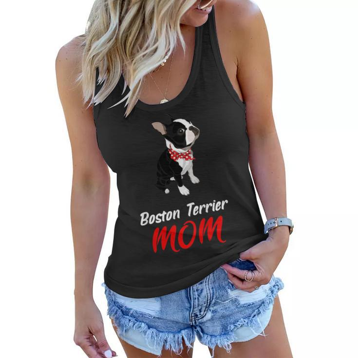 Boston Terrier Mom Shirt Mothers Day Dog Mom Gift Women Flowy Tank