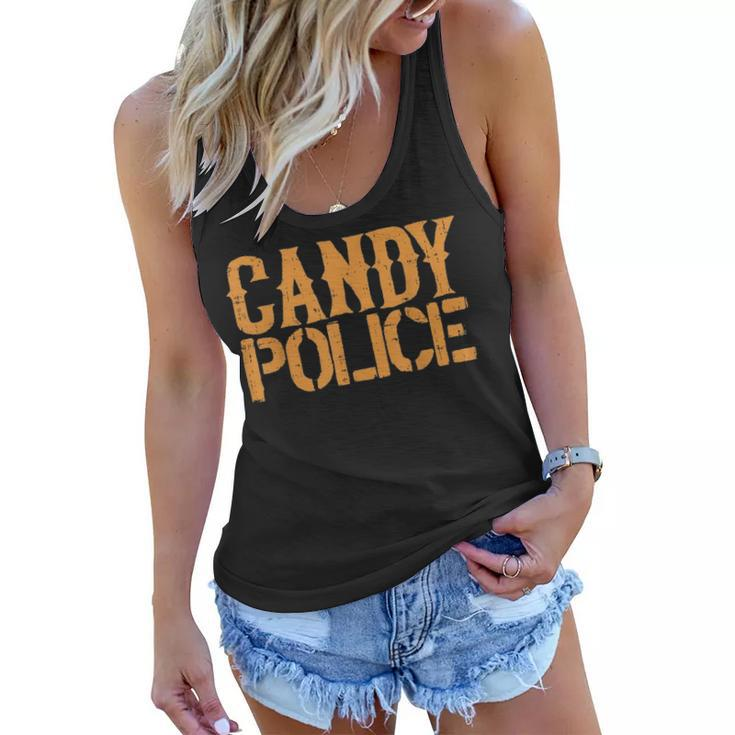 Candy Police  Funny Halloween Costume Parents Mom Dad Women Flowy Tank