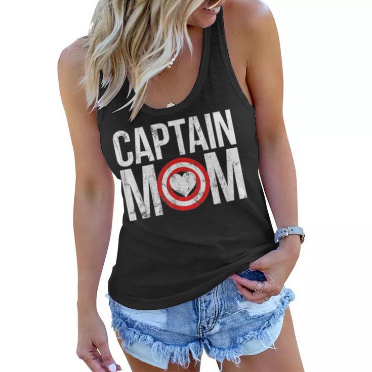 Captain Mom Superhero Child Raising Hero 2838 Women Flowy Tank
