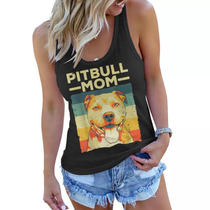 Cool Pitbull Mom For Women Girls Pitbull Owner Dog Lover  Women Flowy Tank