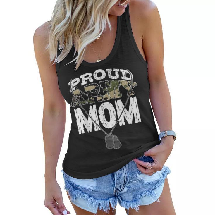 Cool Proud Army Mom Funny Mommies Military Camouflage Gift 3272 Women Flowy Tank