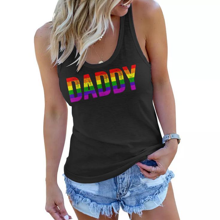 Daddy Lgbt Gay Lesbian Pride Rainbow Support Fathers Day  Women Flowy Tank