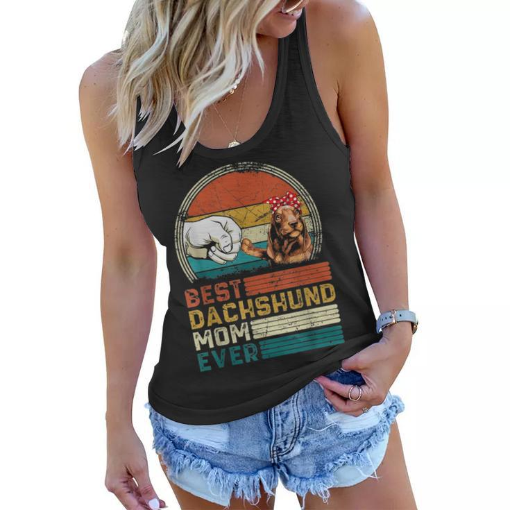Distressed Best Dachshund Mom Ever Mothers Day Gift Women Flowy Tank