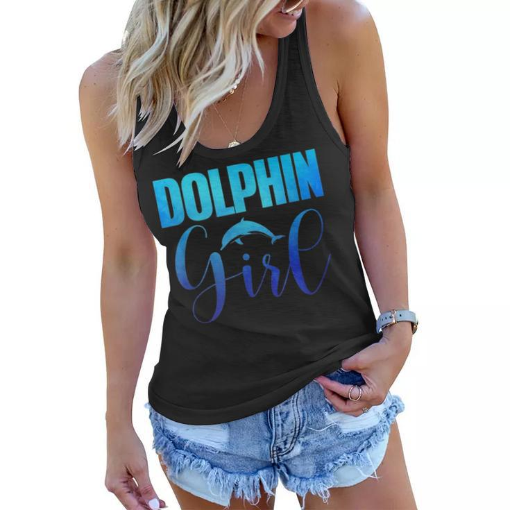 Dolphin Girl Beach Animal Lover Women Momn Tween Gift V2 Women Flowy Tank