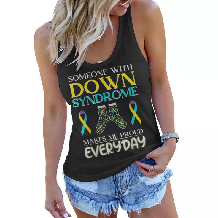 Down Syndrome Socks Awareness Day 2021 Parents Dad Mom Gift Women Flowy Tank