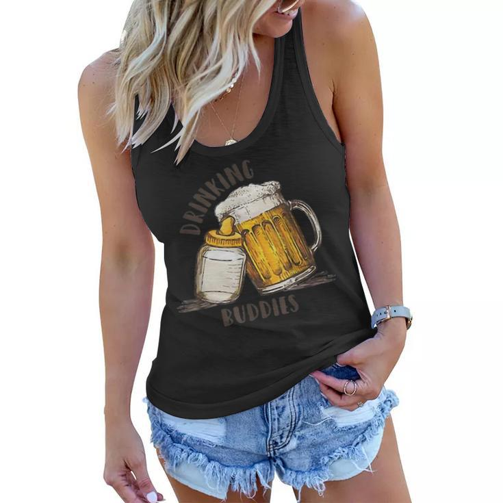 Drinking Buddies Dad And Baby Beer Matching Fist Father  Gift For Mens Women Flowy Tank