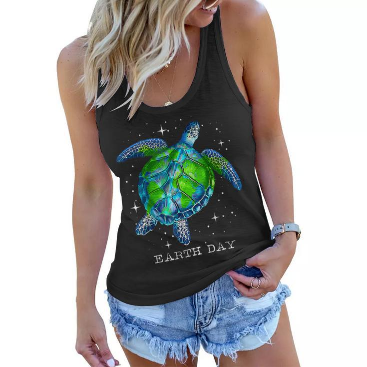 Earth Day 2023 Restore Sea Turtle Tie Dye Save The Planet  Women Flowy Tank