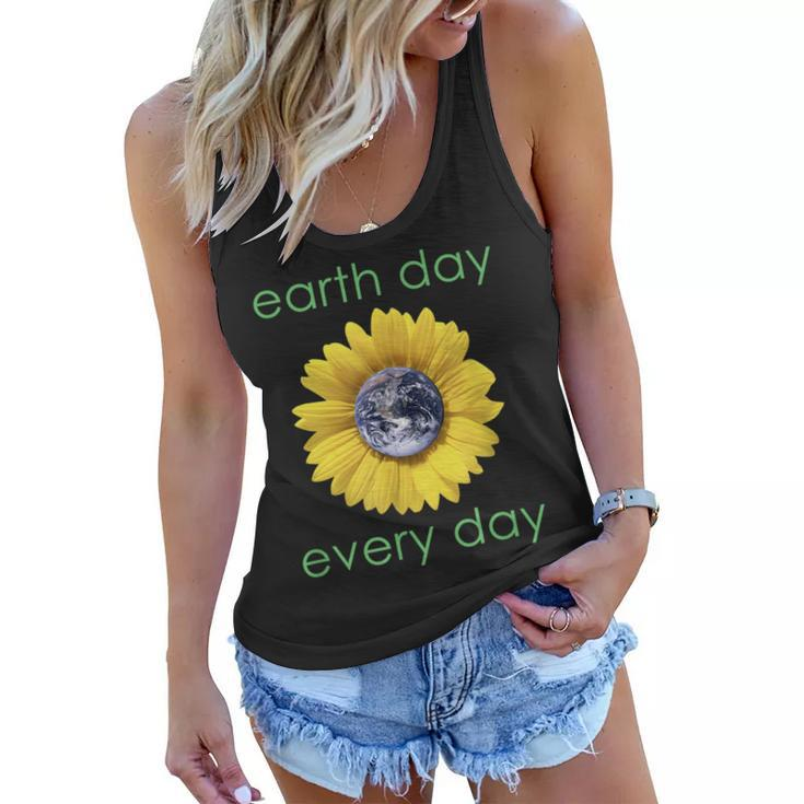 Earth Day Every Day - Green Environment Flower T-Shirt Women Flowy Tank
