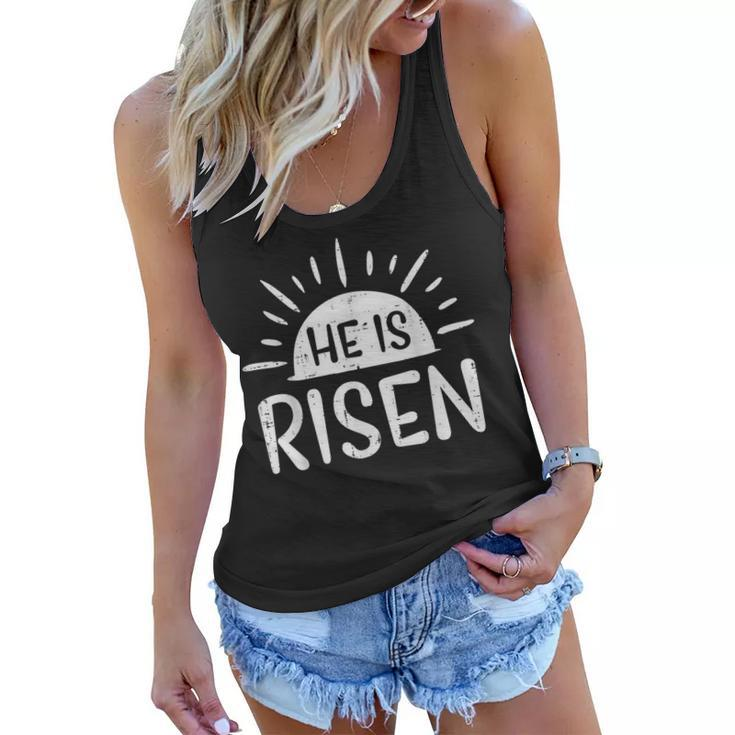 Easter Christian He Is Risen Sun Resurrection Men Women Kids  Women Flowy Tank