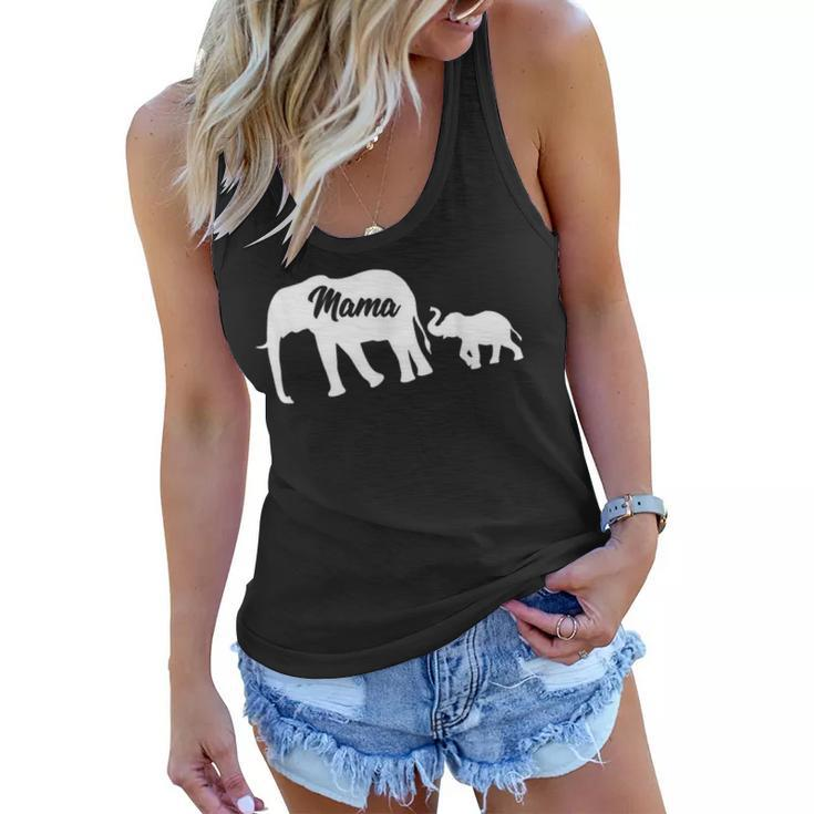 Elephant Mama With Baby Mothers Day Mom Gift  Women Flowy Tank
