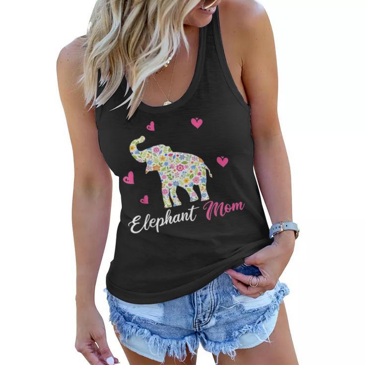 Elephant Mom Funny Animal Gift For Mothers Day Women Flowy Tank