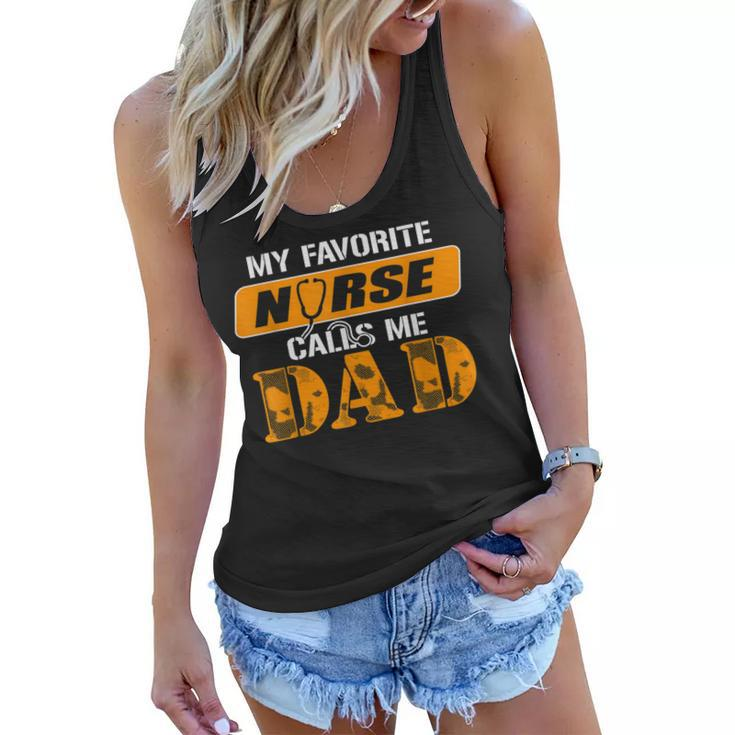 Fathers Day For NurseMy Favorite Nurse Call Me Dad Tshirt Women Flowy Tank