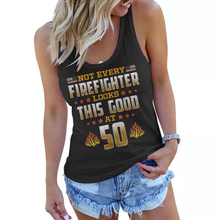 Firefighter 50Th Birthday Gift  Women Flowy Tank