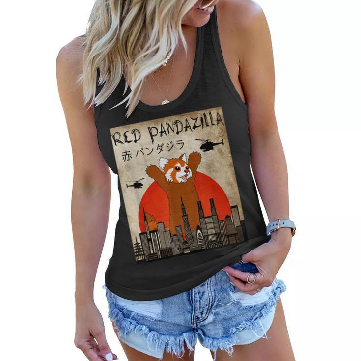 For Red Panda Lover  Funny Red Pandazilla  Women Flowy Tank