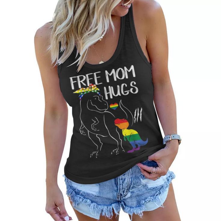 Free Mom Hugs Lgbt Pride Mama Dinosaur Rex  Gift V2 Women Flowy Tank