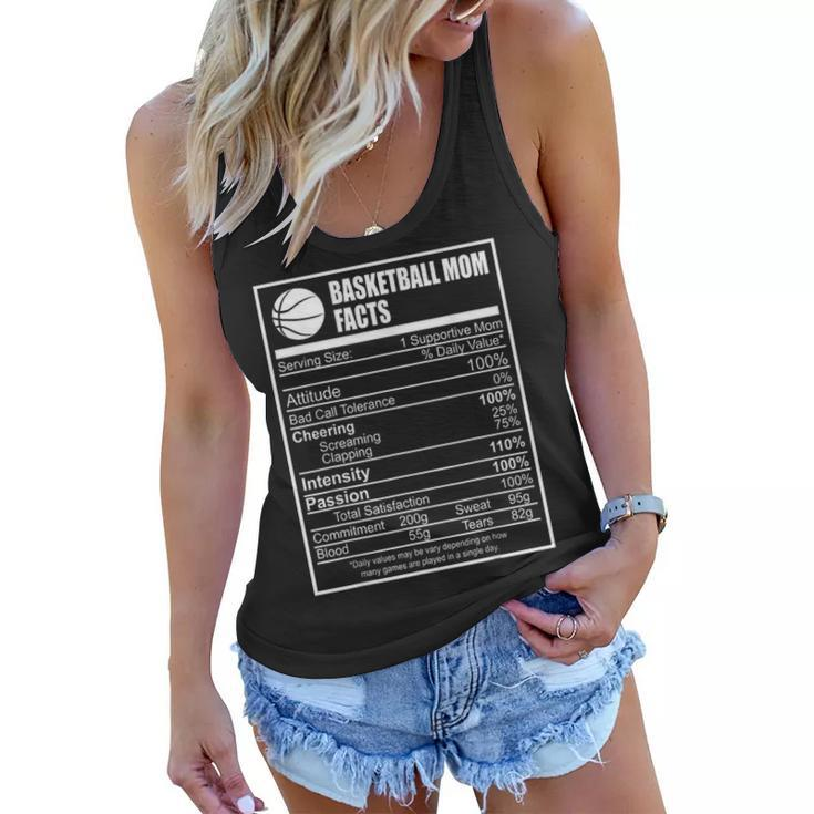 Funny Basketball Mom Nutrition Facts Proud Parent V2 Women Flowy Tank