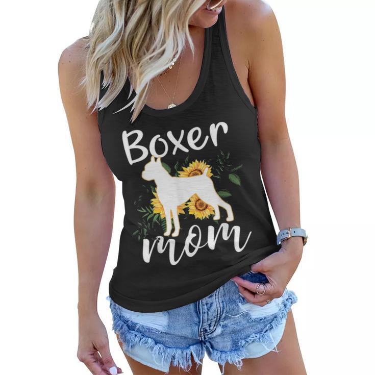 Funny Boxer Mom Sunflower Dog Lovers Mothers Day Gift Women Flowy Tank
