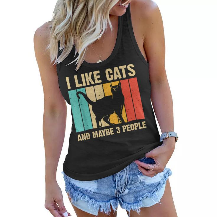 Funny Cat Design Cat Lover For Men Women Animal Introvert  Women Flowy Tank