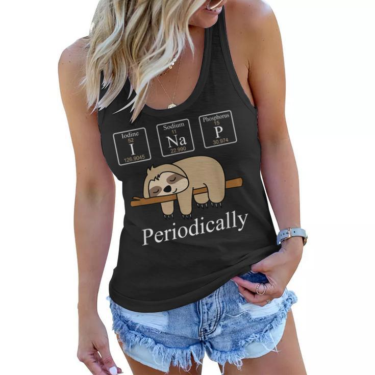 Funny Chemistry Nerdy Lazy Sloth I Nap Periodically  Women Flowy Tank