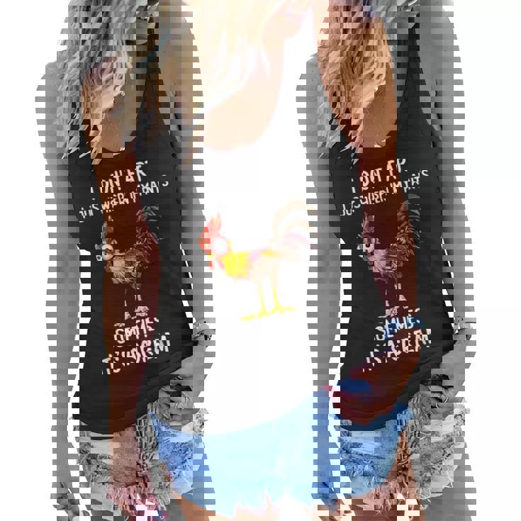 Funny Chicken Fart Gifts Humor I Dont Fart I Whisper In My Women Flowy Tank