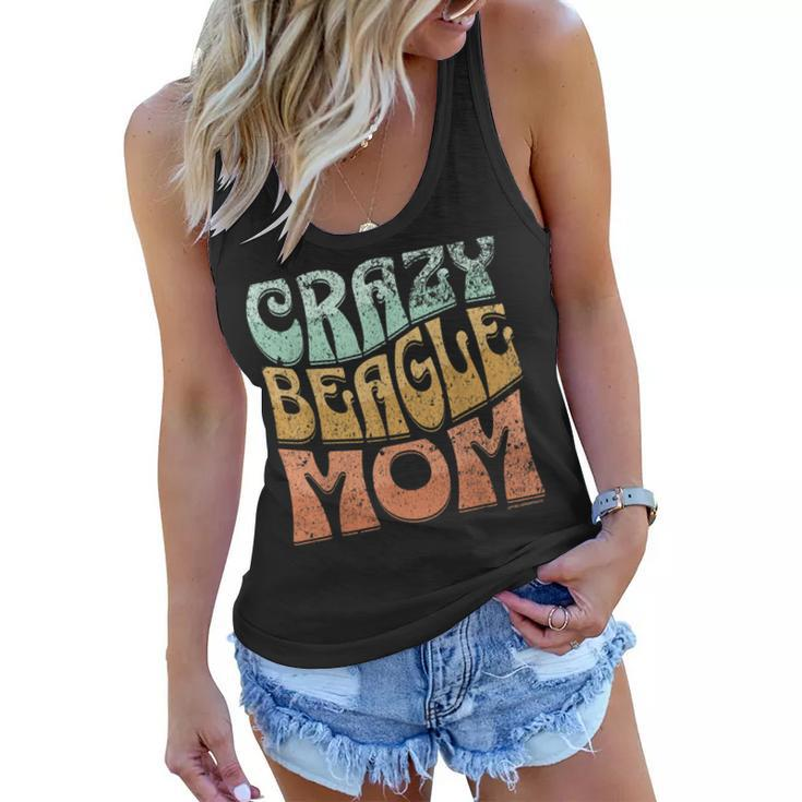 Funny Crazy Beagle Mom Retro Vintage Top For Beagle Lovers  Women Flowy Tank