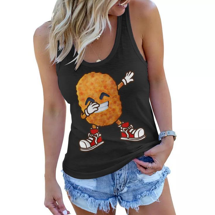 Funny Dabbing Chicken Nuggets Design For Kids Nugget Lover Women Flowy Tank