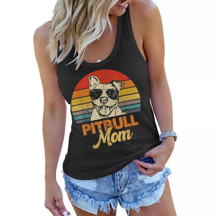 Funny Dog Pitbull Mom  Pittie Mom Mothers Day  Women Flowy Tank