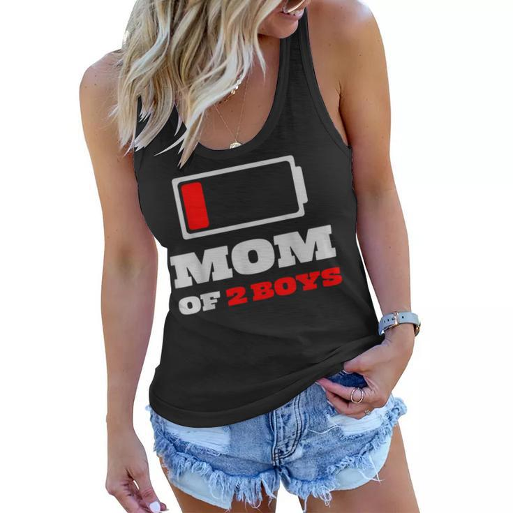 Funny Gift Ideas For Mothers Day Mom Of 2 Boys  Women Flowy Tank