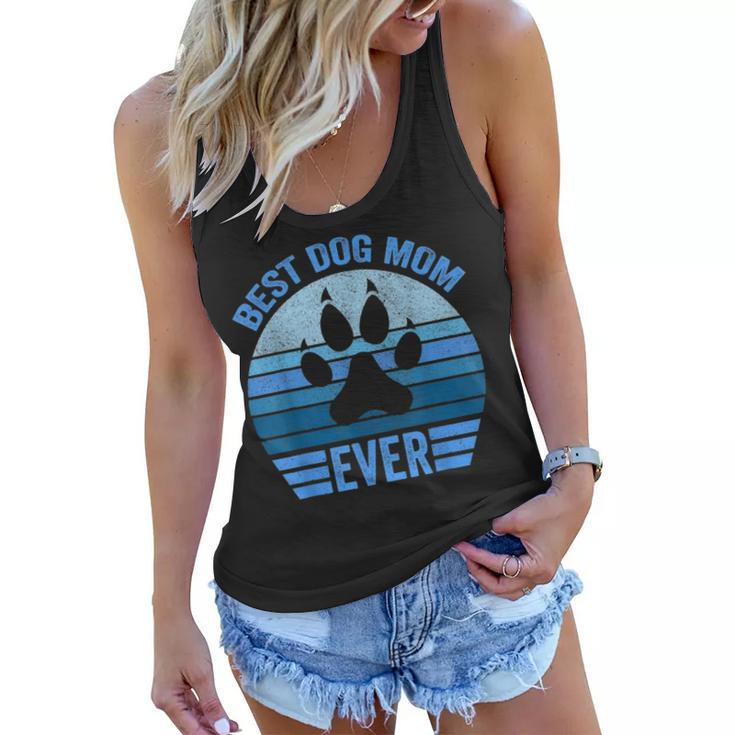 Funny Mothers Day Best Dog Mom Ever Cute Son Daughter Women Flowy Tank