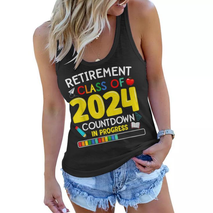 Funny Retirement Class Of 2024 Countdown In Progress Teacher  Women Flowy Tank