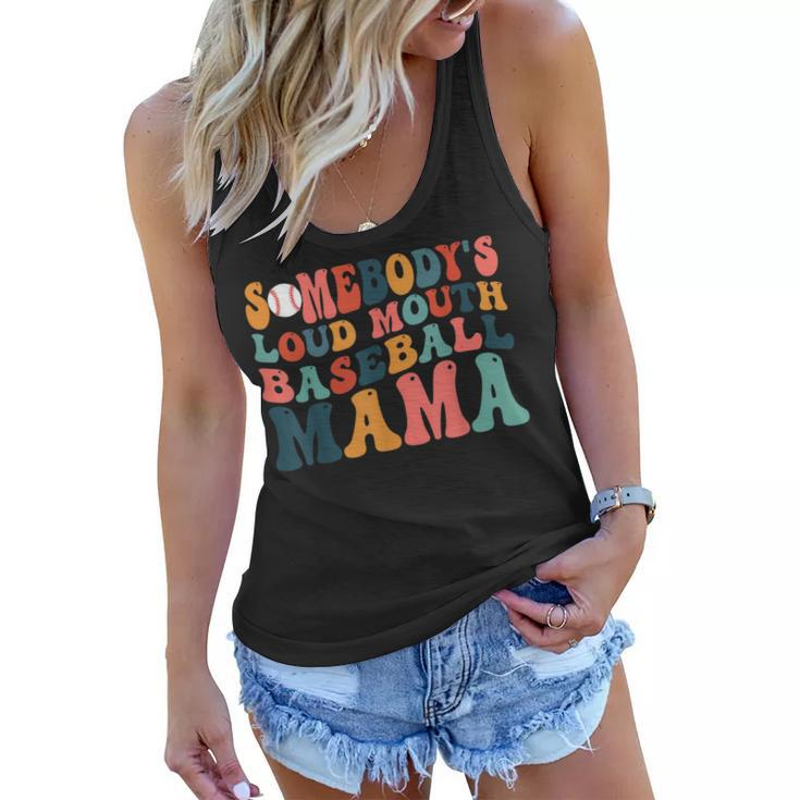 Funny Somebodys Loud Mouth Baseball Mama Mom Mothers Day  Women Flowy Tank