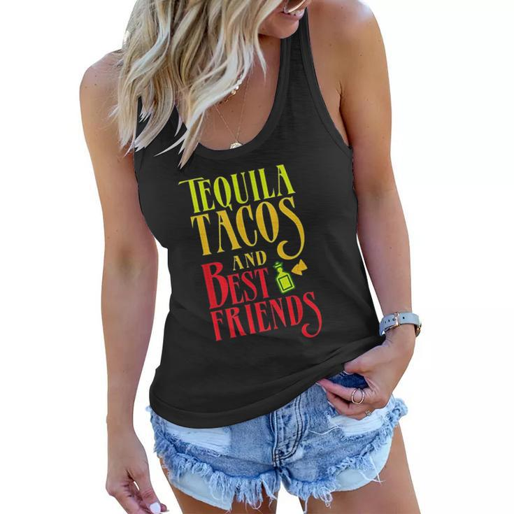 Funny Taco Gift Retro Taco Tequila Tacos And Best Friend Women Flowy Tank