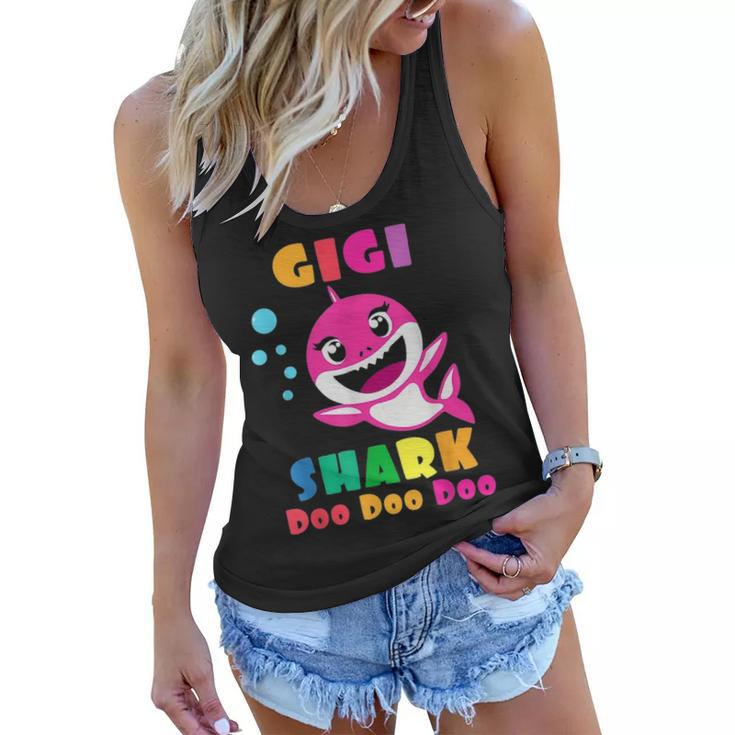 Gigi Shark  Funny Mothers Day Gift For Womens Mom Women Flowy Tank