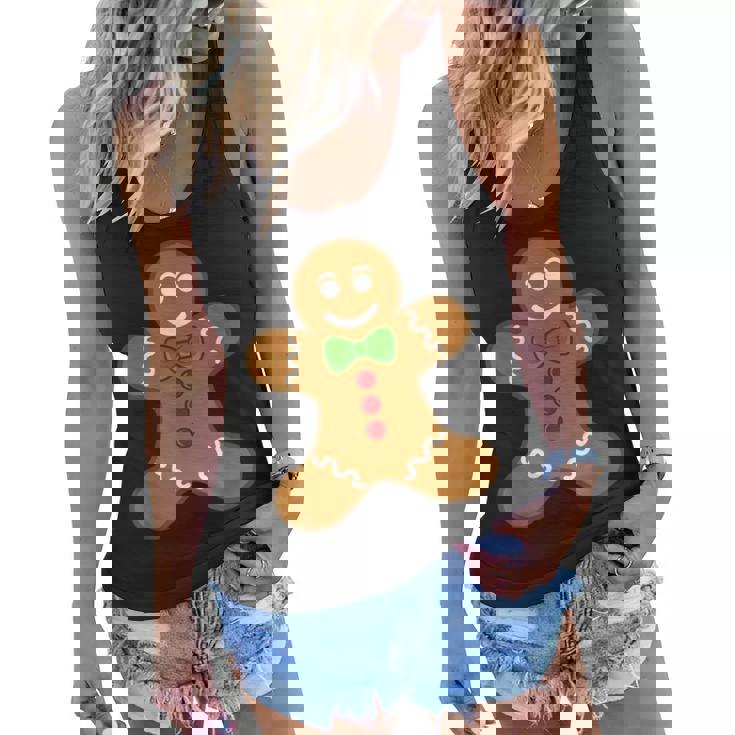 Gingerbread Man Christmas Cookie Baking Holiday Tee Women Flowy Tank