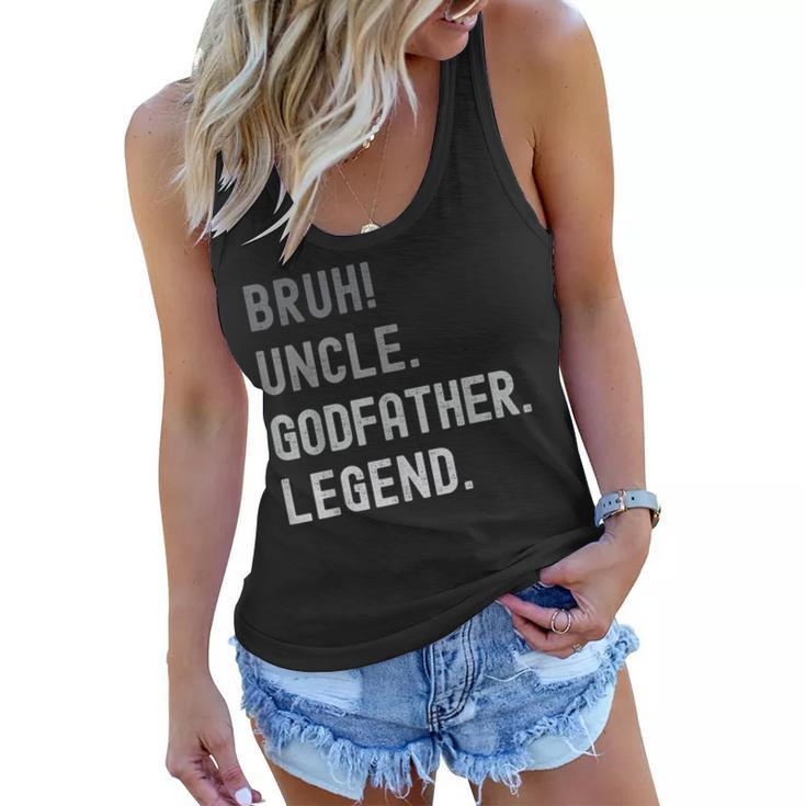 Godfather  For Godparent | Bruh Uncle Godfather Legend  Women Flowy Tank
