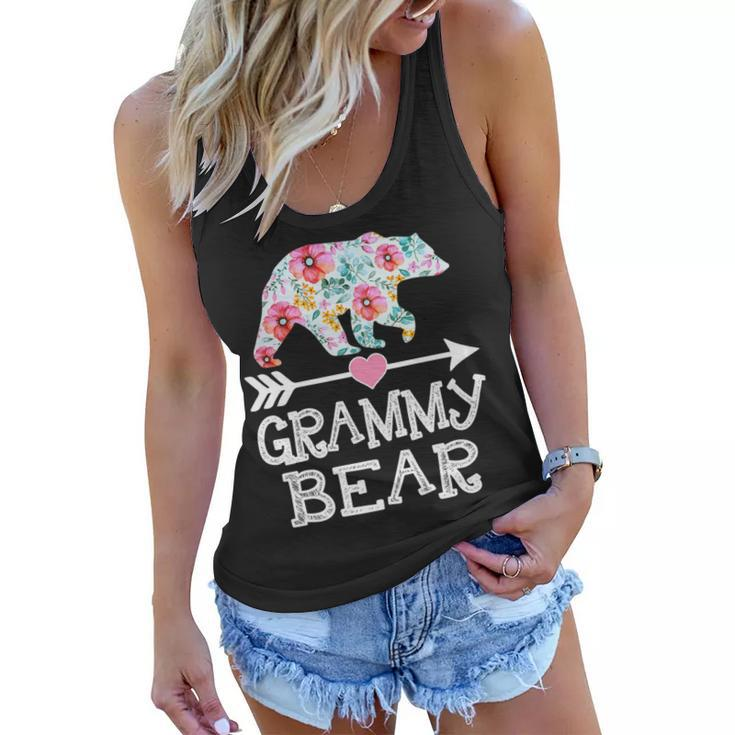 Grammy Bear  Floral Family Mothers Day Gifts For Mom   Women Flowy Tank