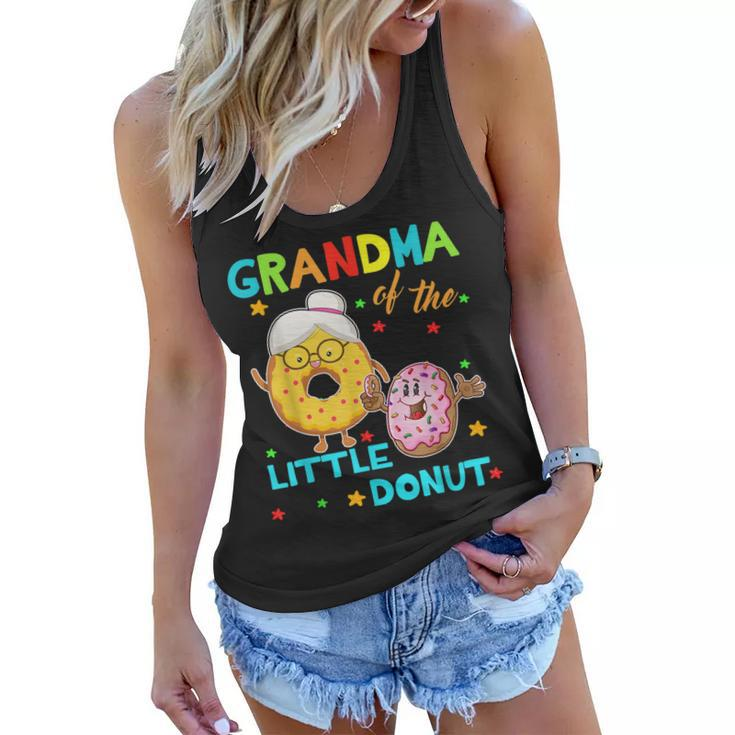 Grandma Of The Little Donut Birthday Shirt Donut Shirt Women Flowy Tank