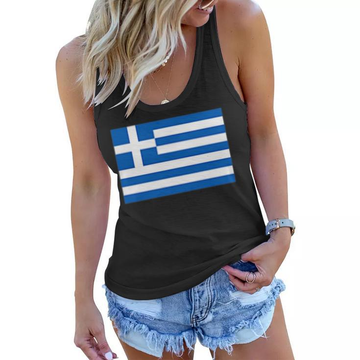 Greece Gift Women Men Kids Left Chest Greek Flag Souvenir  Women Flowy Tank