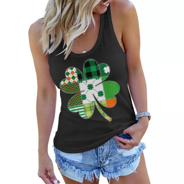 Green Plaid St Patricks Day Shirt Girls Shamrock Womens  Women Flowy Tank