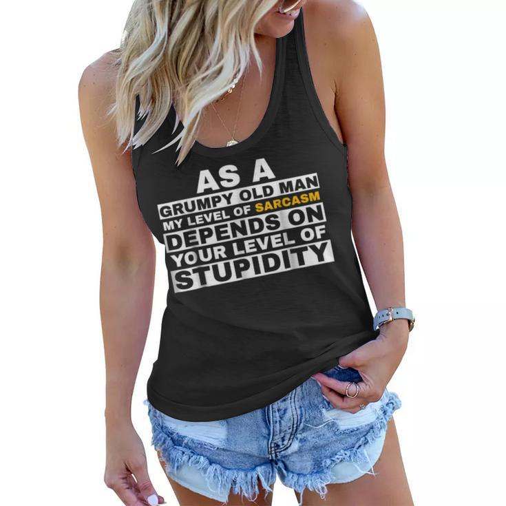 Grumpy Old Man  Sarcastic Funny  Gift For Mens Women Flowy Tank