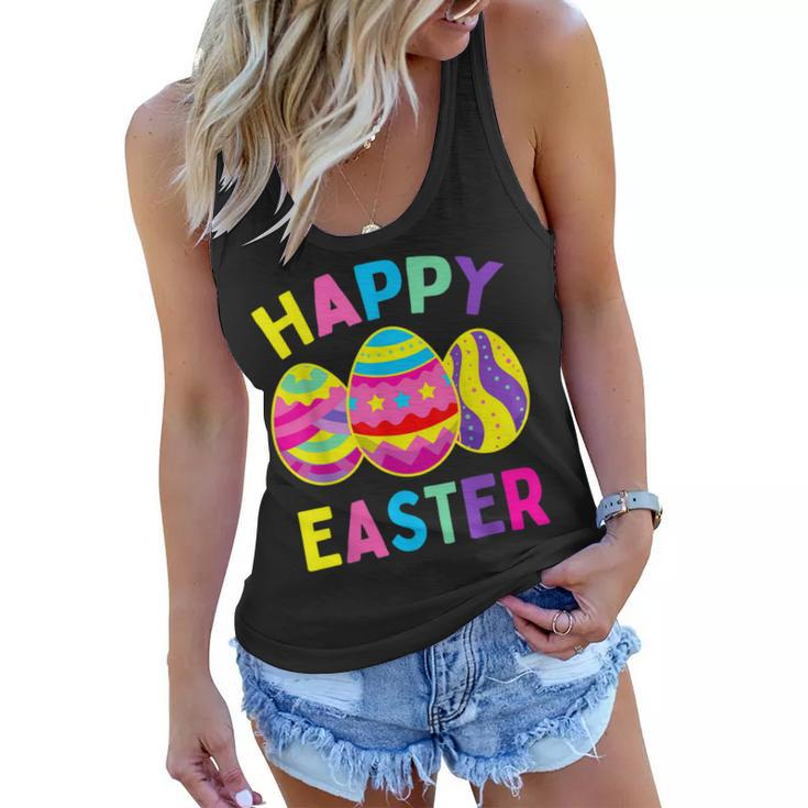 Happy Easter Day Cute Colorful Egg Hunting Women Boys Girls  Women Flowy Tank