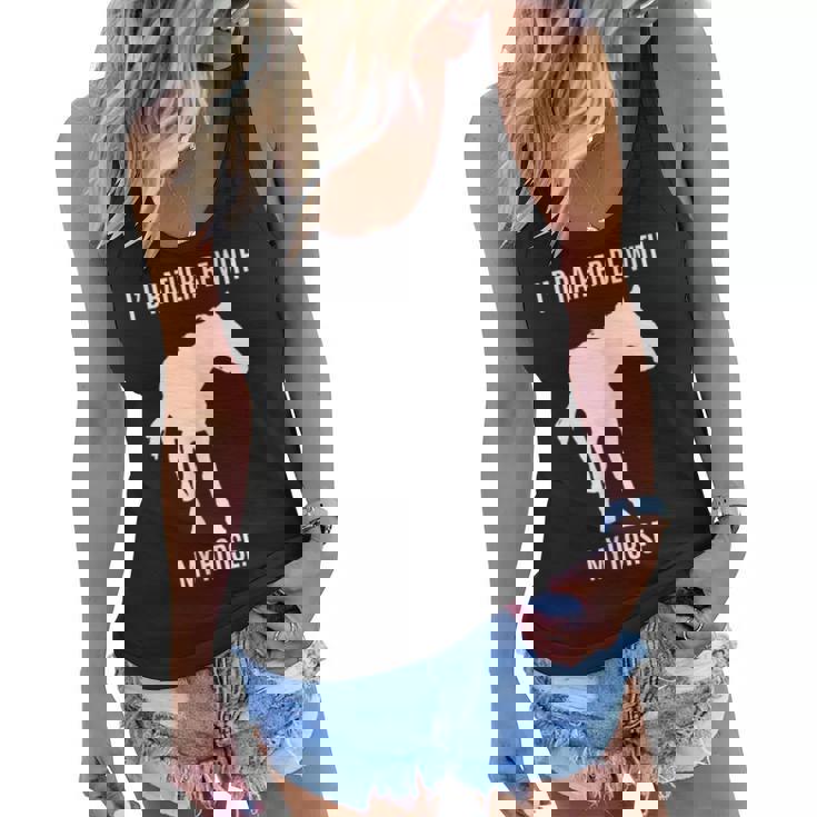 Horse Lovers Id Rather Be With My Horse  Women Flowy Tank