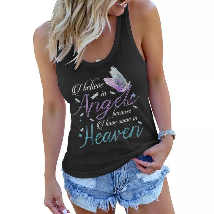 I Believe In Angels Because I Have Some In Heaven Mom & Dad Women Flowy Tank