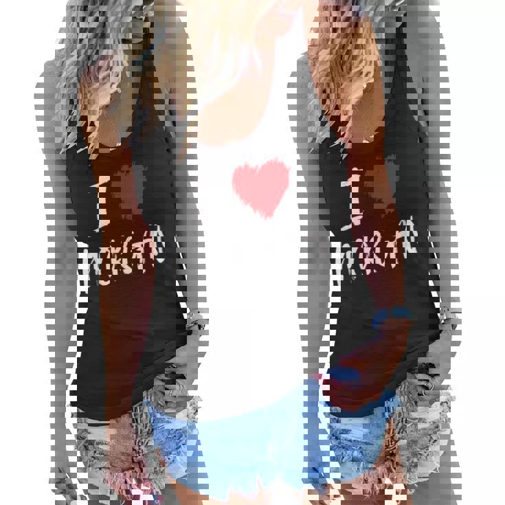 I Love Morgan Red Heart Daughter Wife Girlfriend Aunt Sister Women Flowy Tank
