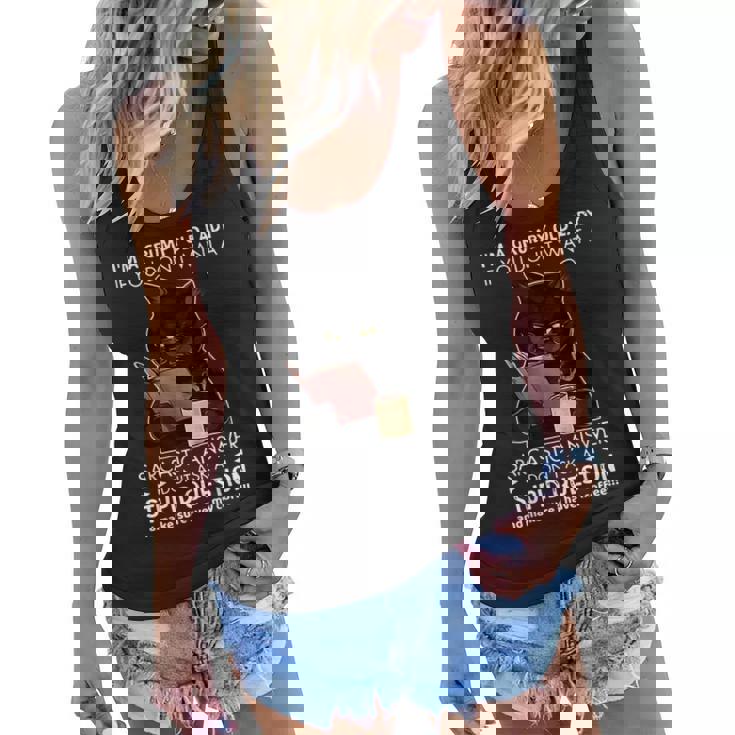 Im A Grumpy Old Lady If You Dont Want Sarcastic Answer Cat  Women Flowy Tank