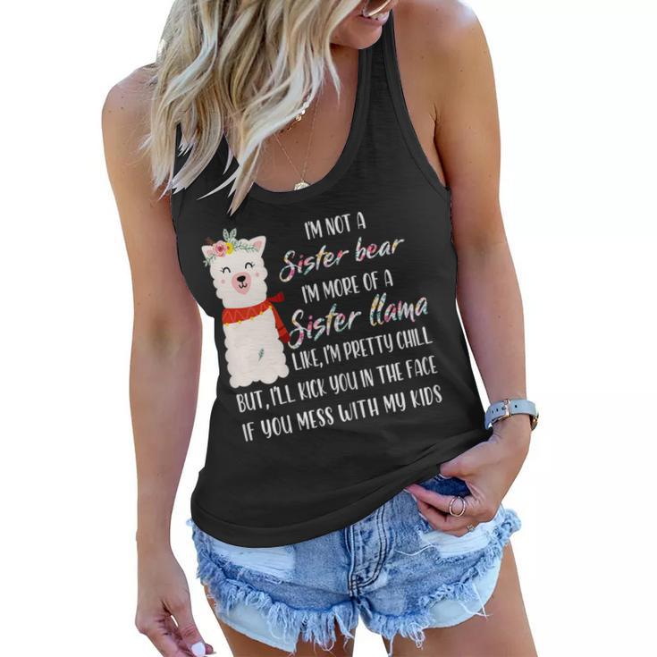 Im Not A Sister Bear Im More Of A Sister Llama Floral Gift For Womens Women Flowy Tank