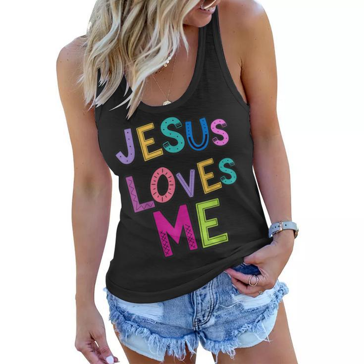 Jesus Loves Me Religious Christian Catholic Church Prayer  Women Flowy Tank