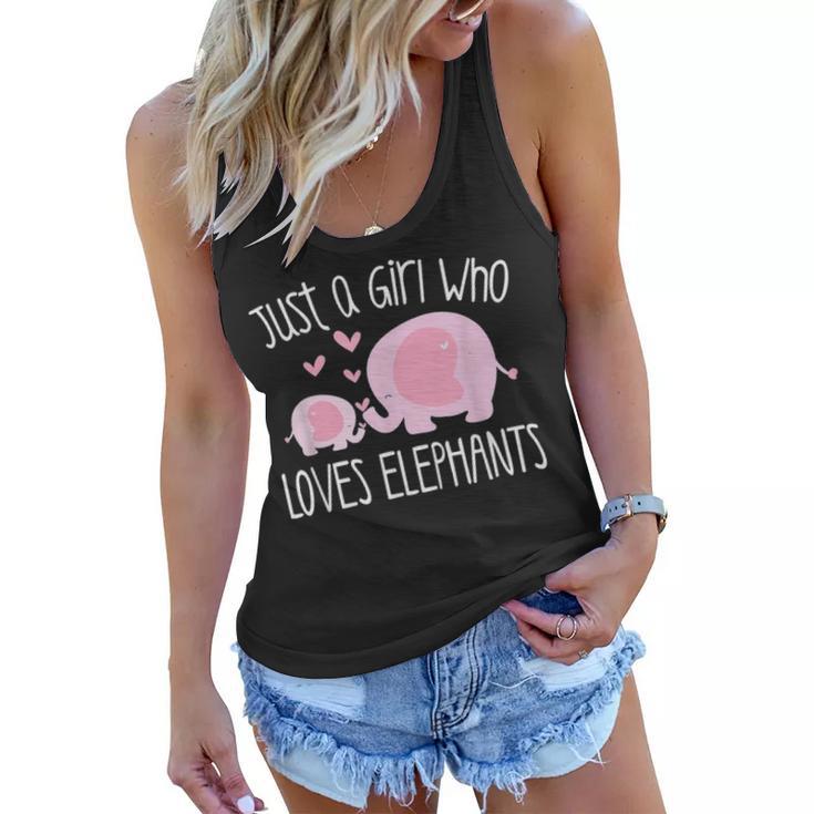 Just A Girl Who Loves Elephants Mom Baby Toddler Kids Gift Women Flowy Tank
